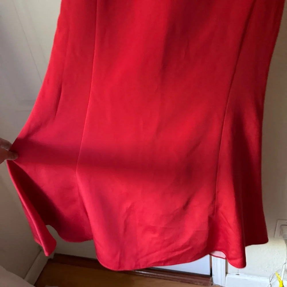 DANIELA CORTE red silk‎ formal event evening strapless maxi gown dress